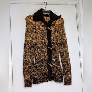 Dolce & Gabbana Brown and Black Toggle Cardigan Sweater